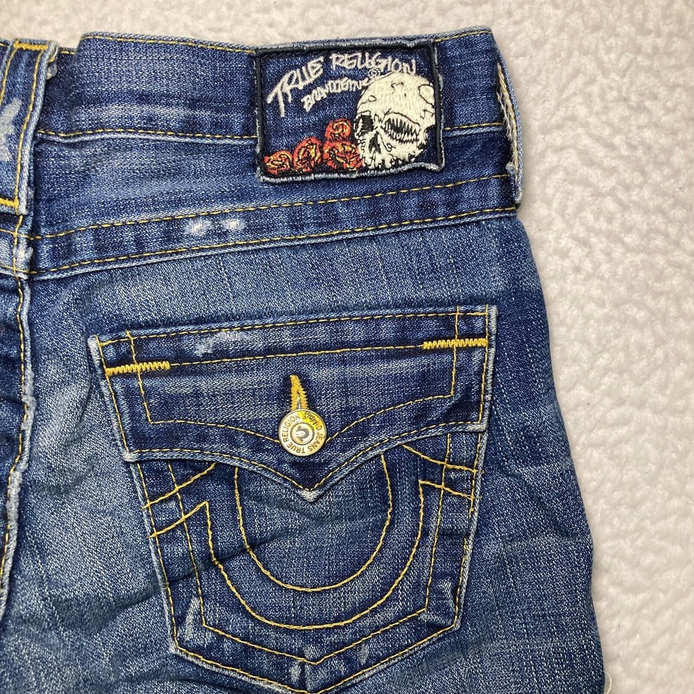 Vtg True Religion USA Made Jayde Shorts Womens Sz 24 (Fit 28) Embroider Y2K RARE - Picture 10 of 14